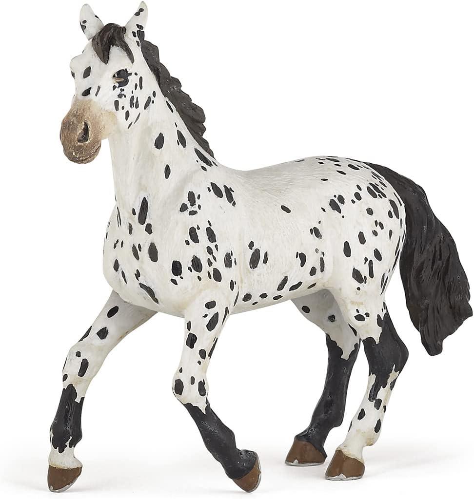 Figurine Cheval Appaloosa Noir et Blanc